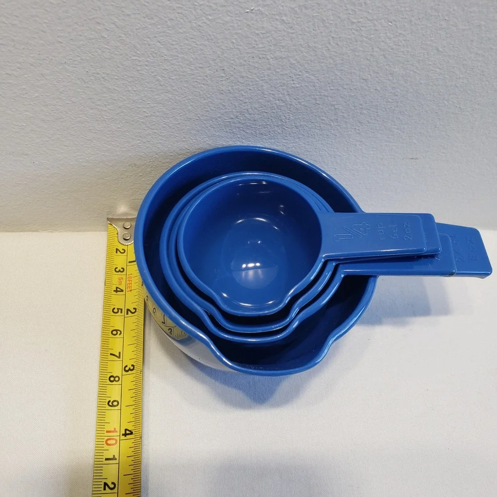 Dansk‎ Measuring Cup Set Blue Nesting Plastic Vintage Kitchenware 4 Piece Set